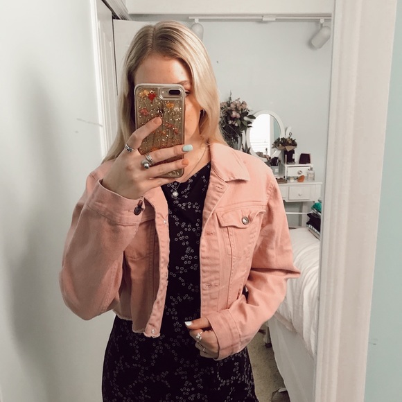Urban Outfitters Jackets & Blazers - distressed pink denim jacket